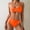 Orange, variant on UTSJKR Women's Solid Cami Strap Bikini Set, Wire Free Triangle Split Bathing Suit, Sexy Slim Fit Holiday Beach Swimwear Black L
