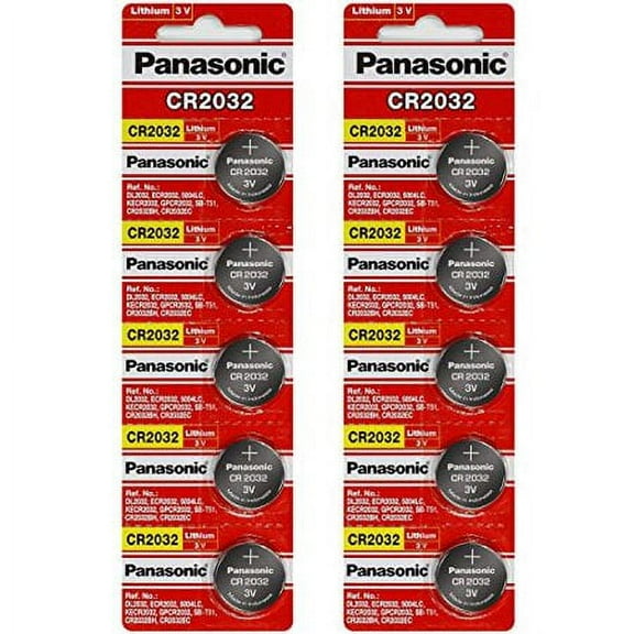Panasonic CR2032 2032 ECR2032 3V Genuine Button Coin Cell Battery 10 Pack