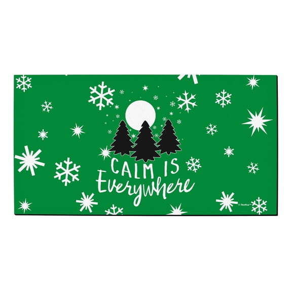 ThisWear New Home Decor Calm Is Everywhere Winter Night Scene Doormat Green
