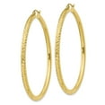 thumbnail image 2 of 10K Yellow Gold Earring Hoop Women'S 50 mm 3 Diamond-Cut 3Mm Round Earrings, 2 of 2