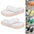 thumbnail image 1 of 1 Pair Women Slippers Candy Color Non-Slip Rubber Bright Color Open Toe Sandals for Daily Wear, 1 of 8