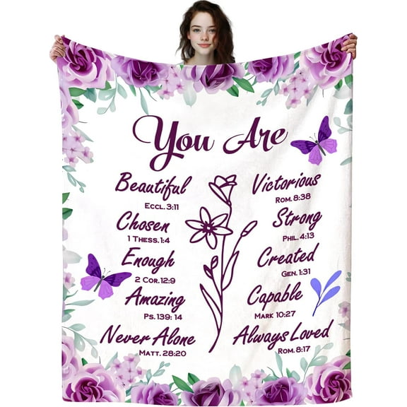 Inspirational Get Well Soon Gifts for Women,Bible Verse Jesus Blanket Christian Blankets and Throws Religious Gifts for Women Teen Girls 50"x40"