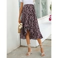 thumbnail image 2 of Women's Maternity Midi Skirt Pleated High Waist Boho Casual Ruffle Flowy Wrap Split Long Skirt, 2 of 5