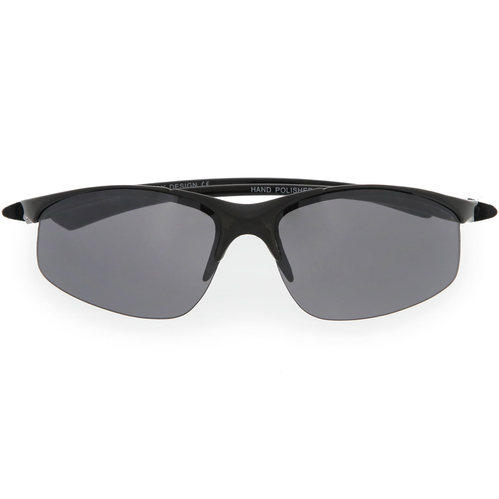 Lightweight Semi Rimless Sports Wrap Sunglasses Neutral Colored