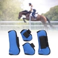 thumbnail image 4 of PU Shell Horse Tendon Boots, Adjustable Straps Horse Leg Protector Horse Tendon Boots Horse Support Boots  For Riding Shock Absorbing For Jumping Protection Blue, 4 of 8
