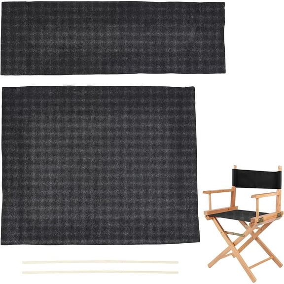 1 Set Chair Replacement Canvas Black Casual Directors Chair Cover Kit Replacement Canvas Seat and Back with Wood Stick Easy to Clean 18.7x15.16/20.47x6.69 inch DIY