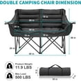 thumbnail image 4 of Bronkige Double Camping Chair for 2 Person - Oversized Padded Folding Loveseat - Portable Camping Couch Heavy Duty Lawn Chairs for Outdoor Beach - Support 500LBS, 4 of 7
