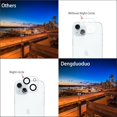 thumbnail image 4 of 3 Pack Camera Lens Protector for iPhone 15 / iPhone 15 Plus, 9H Hardness Tempered Glass, Ultra HD, Anti-Scratch, Case Friendly [Does not Affect Night Shots], 4 of 7
