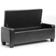 thumbnail image 4 of Pemberly Row Leather Tufted Storage Ottoman Bench in Black Finish, 4 of 5