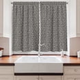 thumbnail image 2 of Ambesonne Tribal Kitchen Curtains, Curvilinear Lines and Shapes, 55"x45", Charcoal Grey Eggshell, 2 of 3