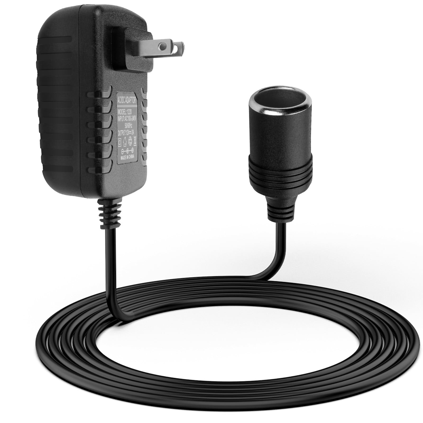 AC to DC 12V 2A 24W Electric Adaptor, Car Auto Cigarette Lighter Charger  Power Converter, US Plug