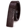 thumbnail image 2 of Catelles Genuine Leather Cowhide Crocodile Pattern Men's Belt, Wear-resistant, Dark Coffee Color, Headless Style, Business Casual, Gift Box Packaging&For waist 48in Width 1.5in(3.8cm), 2 of 8