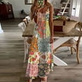 thumbnail image 2 of ZVAVZ Beach Dresses for Women 2025 Vacation,Women Vinatge Floral Sleeveless Maxi Sun Dress Strap V Neck Ankle Casual Long Dresses Multicolor,S, 2 of 6