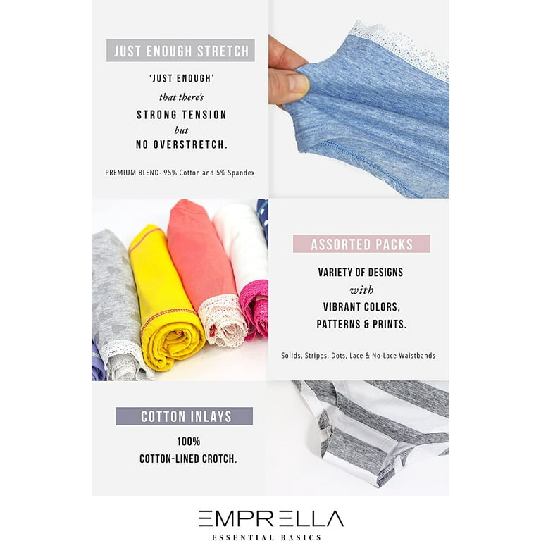 Emprella Cotton Underwear Women, 8 Pack Womens Bikini Seamless