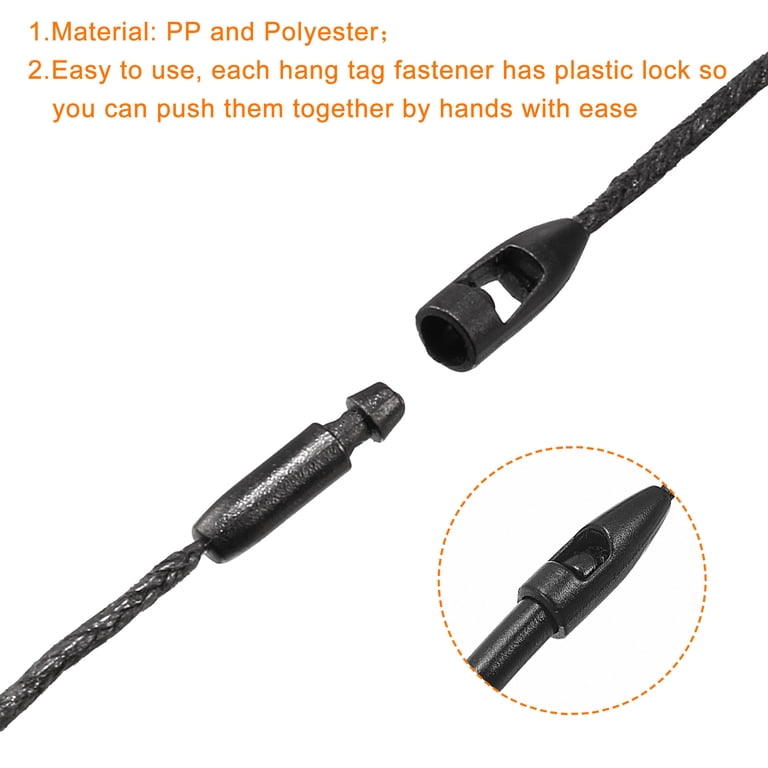 Uxcell Wax rope Hang Tag String Snap Lock Price Tag Fastener Ties