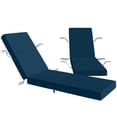 thumbnail image 2 of Outsunny Set of 2 Chaise Lounge Cushion, 4" Outdoor Lounge Chair Cushions with Non-Slip Ties, Waterproof and Fade Resistant, 21" x 72 ", Navy Blue, 2 of 9