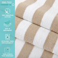 thumbnail image 2 of Cabana Stripe Beach Towel - Pack of 4 - Large Soft Quick Dry Cotton Terry Towels Set for Pool, Swim, and Hot Tub, Oversized 30 x 70 in, Beige, 2 of 11