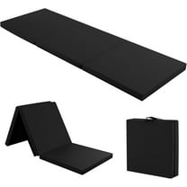 Hyxoo 6'x 2' Gymnastics Mat, 2" Thick Folding Tumbling Mat with Hook and Loop Fastener, Foldable Gym Mat with Carrying Handles, Cheer Mats for Kids Adults Home Exercise Aerobics Fitness, Black