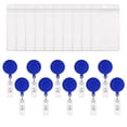thumbnail image 1 of MUKA Lot de 50 Badges Rétractables de Couleur Unie avec Style Vertical Porte-Cartes d'Identité Transparent, 1 of 8