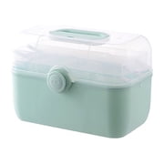 Youkk Pill Case Foldable Large Capacity Family Loaded Emergency First Aid Kit Storage Box Multi-functional Plastic Container Green large