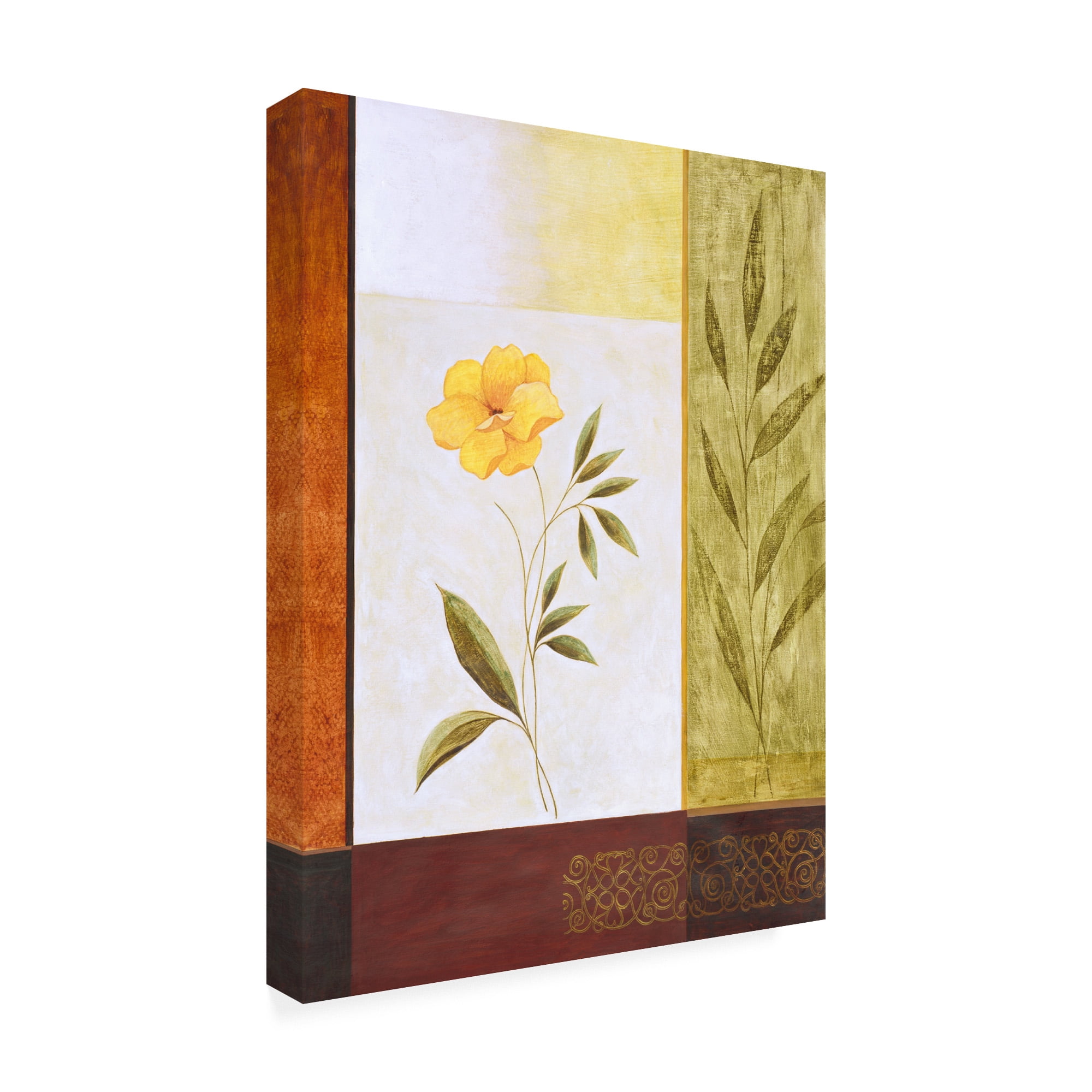 Trademark Fine Art 'Orange Flower With Leaves' Canvas Art by Pablo Esteban
