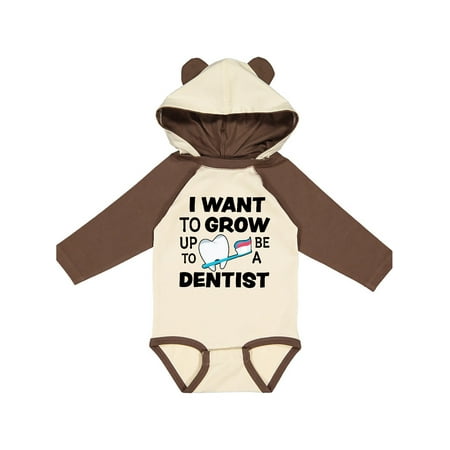 

Inktastic I Want To Grow up To Be a Dentist Gift Baby Boy or Baby Girl Long Sleeve Bodysuit