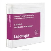 Linenspa Five Sided Waterproof Mattress Protector - Guards Top and Sides - College Dorm Room Essentials- Twin XL Mattress Protector