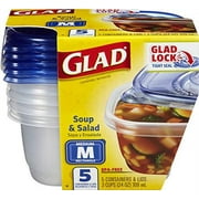 GLAD Soup&Salad M size, 5 containers