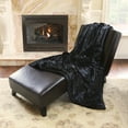 thumbnail image 1 of Quality Home Faux Fur Throw - Lounge Blanket - Black Mink - 58"W x 60"L - (1 Throw), 1 of 3