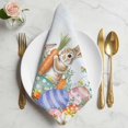 thumbnail image 2 of Spring Easter Cloth Napkins, Rabbit Eggs Eucalyptus Leaf Floral Butterfly Washable and Reusable Dinner Napkins Set of 6, Table Napkin for Kitchen Party Birthday Wedding Hotel Housewarming 20"x20", 2 of 9