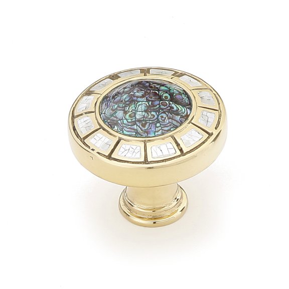 Schaub And Company 655-PB Fair Isle 1-1/2" Luxury Coastal Round Solid Brass Cabinet Knob -