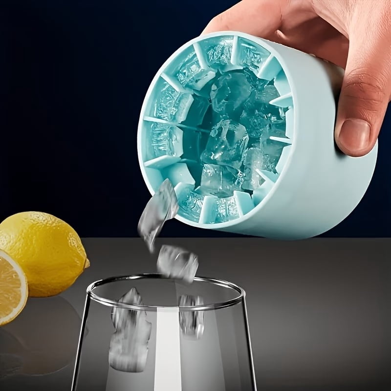 Silicone Ice Cube Tray - Reusable Freezer-Safe Ice Maker for Home, Bar, Pub, Club, and Outdoor Drinks - Light Blue