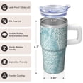 thumbnail image 3 of Double Wall 20oz Geometric Texture Tumbler with Handle, Stainless Steel Insulated Coffee Travel Mug Leak Proof Pattern, 3 of 5