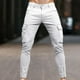 thumbnail image 1 of Pantalones largos para hombre, moda informal, color liso, botones, cremallera, bolsillo, ropa de trabajo, pantalones, blusa y pantalones de poliéster para hombre, 1 of 6