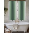 thumbnail image 4 of Green Grey Ombre Bathroom Window Curtain, Farmhouse Gradient Minimalist Light Filtering Coffee Kitchen Curtains, Bedroom Living Room Curtains 2 Panel 84"x63", 4 of 6