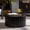 Black, variant on Noble House Jorvane Round Lift-Top Coffee Table with Hidden Storage, Sturdy Pedestal Wooden Tea Table, Black