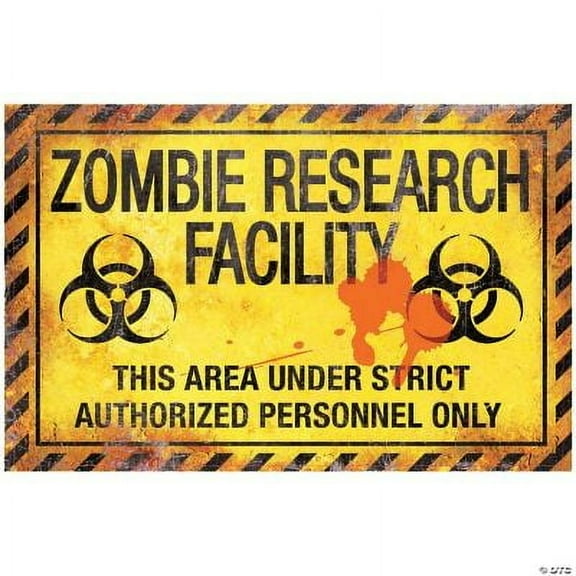 Sun Star SS88101 Metal Sign Zombie Research Facility Sign Costume