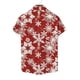 thumbnail image 4 of Blusa y camisa de manga corta con cuello vuelto para hombre, con botones y estampado navideño, informal, de manga corta y cuello vuelto., 4 of 4