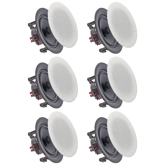 Set of (6) Vaiyer 6.5 Inch 8 Ohm 200 Watts Frameless Speakers Flush Mount in-Wall in-Ceiling 2-Way Mid Bass Woofer