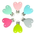 thumbnail image 3 of KEINXS 2pcs Baby Silicone Teether Clips Pacifier Holder Chains Shape Heart Baby Teething Accessories Products Oral Care Toys, 3 of 5