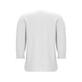 thumbnail image 6 of HongQid Womens 3/4 Length Sleeve Ladies Tops and Blouses Casual Eyelet Top Crewneck Dressy Shirts with Smocked Cuffs, 6 of 7