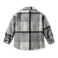 thumbnail image 5 of Karoyedx Toddler Button Down Shirt Boys Flannel Shirts Toddler Girl Button Down Long Sleeve Plaid Shirt Kids Fall Shackets Jacket Casual Blouse Tops with Pocket Grey Size,3-6 Months, 5 of 8