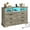Gray with LED, variant on Black Double Dresser with 6 Drawers for Bedroom, Wood Large Chest of Drawers Storage Tower