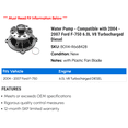 thumbnail image 2 of Water Pump - Compatible with 2004 - 2007 Ford F-750 6.0L V8 Turbocharged Diesel 2005 2006, 2 of 2