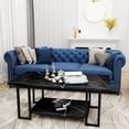 thumbnail image 2 of MIERES Coffee Table, Modern Faux Marble Top Coffee Table with Metal Frame and Storage Shelf, 2-Tier Rectangle Accent Cocktail Table for Living Room, Office (Black), 2 of 7