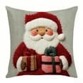 thumbnail image 4 of 1 Pcs Christmas Theme Reindeer Santa Claus And Snowman Pattern Pillowcase, Festival Atmosphere Decoration Living Room Sofa Cushion Cover, 4 of 4
