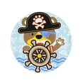 thumbnail image 2 of LADDKA 60 inch Round Beach Towel Blanket Blue Ahoy Bear The Little Pirate Kids Carton Brown Travel Circle Circular Towels Mat Tapestry Beach Throw, 2 of 2