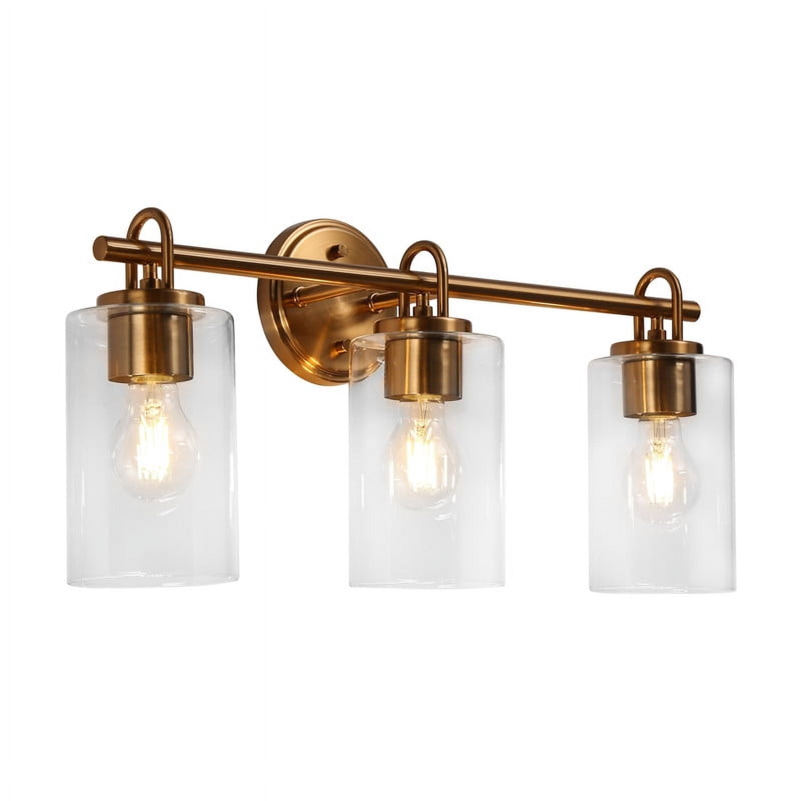 LNC Naturestrl 22-in 3-Light Matte Gold LED Modern/Contemporary Vanity Light