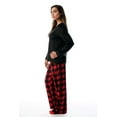 thumbnail image 4 of Just Love Ultra-Soft Womens Pajama Pant Set with Nightgown & Matching Socks  Luxurious Sleepwear (Buffalo Plaid Red Black, 2X), 4 of 5