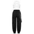 thumbnail image 2 of vastwit Kids Girls Hip Hop Dance Outfit Crop Tank Top with Chain Pocket Pants Jogger Athletic Sports Ivory 14, 2 of 7